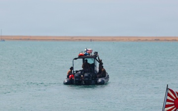 Mine countermeasure EOD divers, and unmanned underwater vehicles are deployed during Sea Breeze 26-2