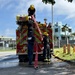 Firefighters conduct rescue training at Torii Station