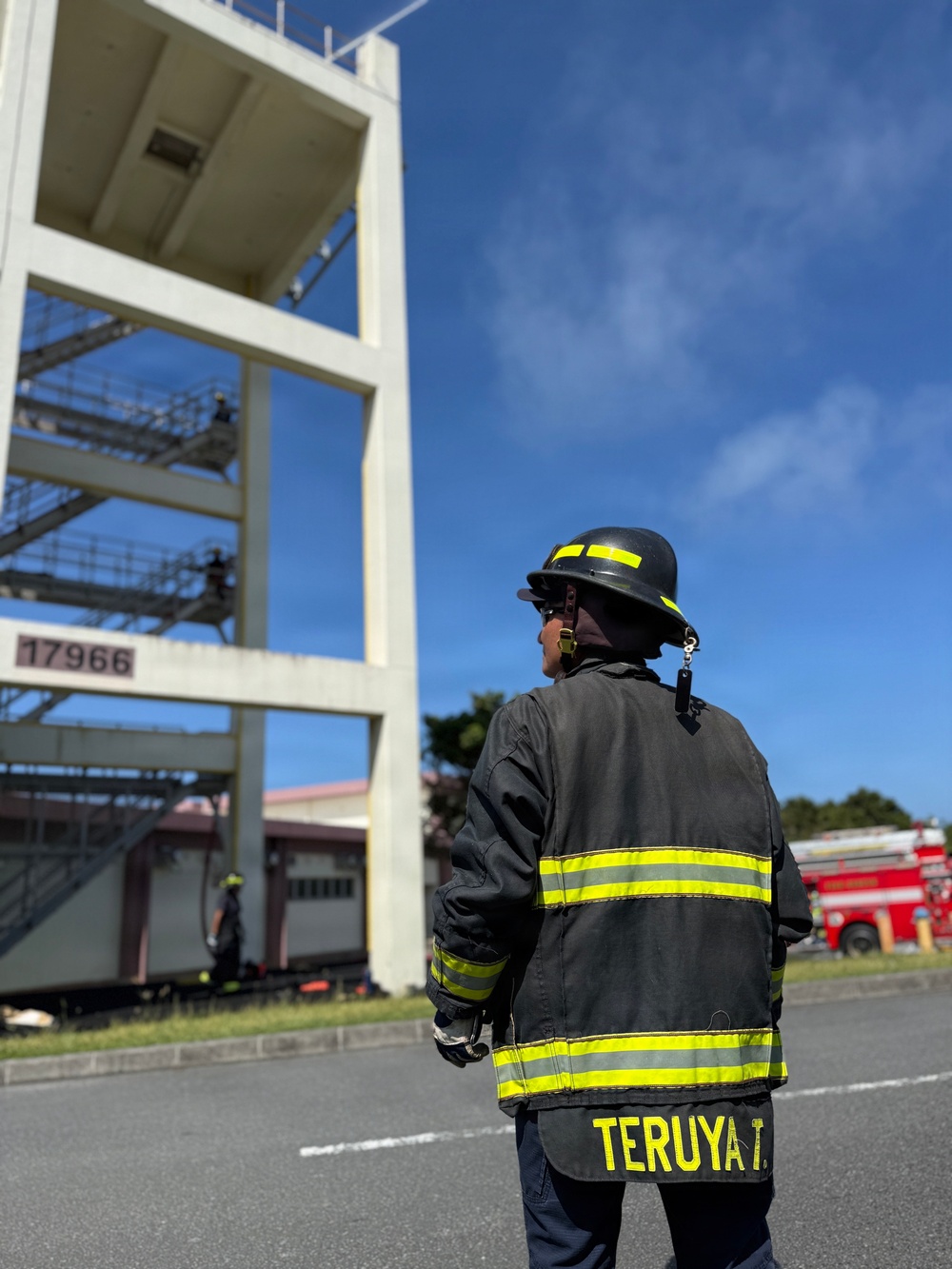 Firefighters conduct rescue training at Torii Station