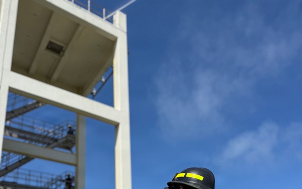 Firefighters conduct rescue training at Torii Station