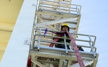 Firefighters conduct rescue training at Torii Station