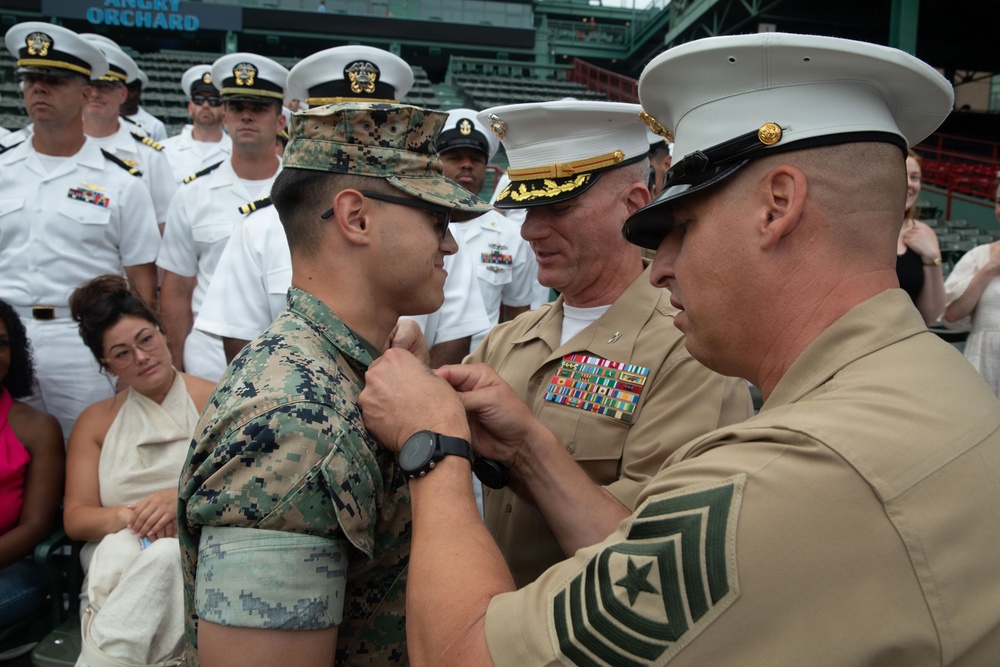 Lance Cpl. Johnathan Mann Promoted at Fenway Park During Sail250 Boston