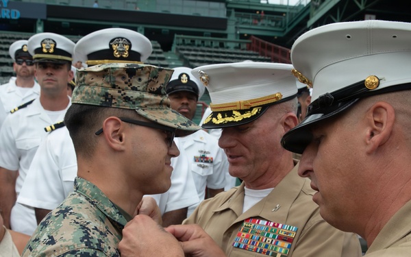 Lance Cpl. Johnathan Mann Promoted at Fenway Park During Sail250 Boston