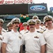 Navy Sailors Pose With Fenway Park Mascot During Sail250 Boston