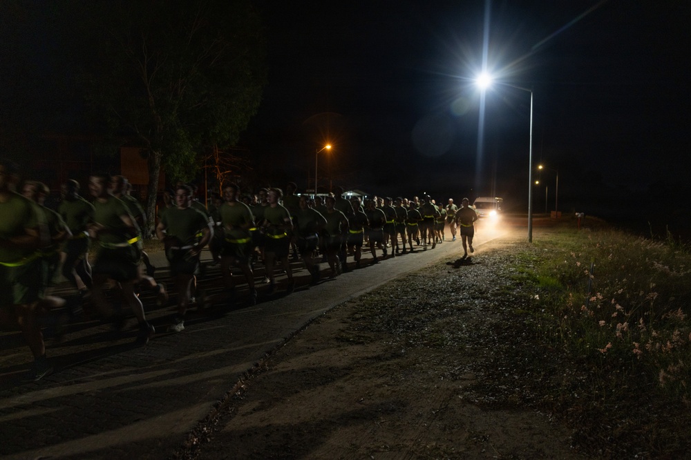 MRF-D Marines participate in motivational run during Corporals Course