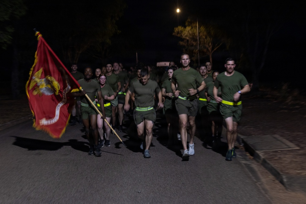 MRF-D Marines participate in motivational run during Corporals Course