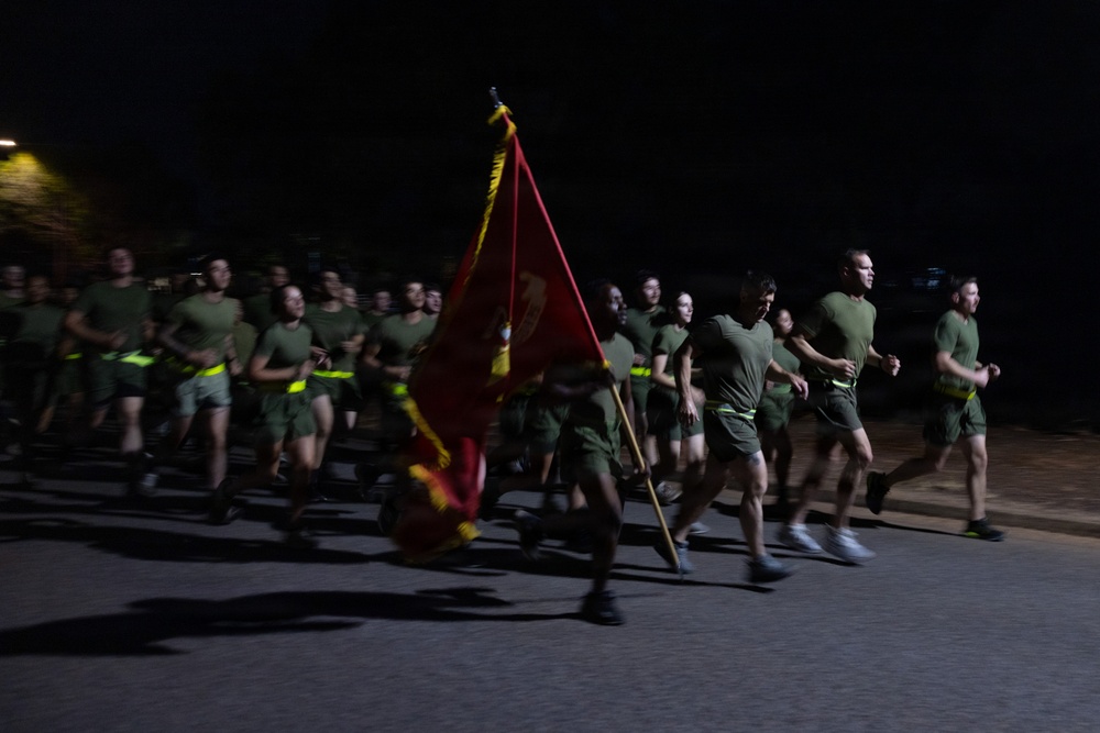 MRF-D Marines participate in motivational run during Corporals Course