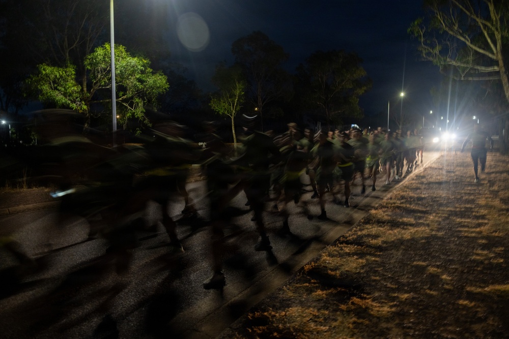 MRF-D Marines participate in motivational run during Corporals Course