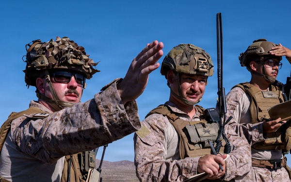 5th  Air Naval Gunfire Liaison Company Marines and 7th Parachute Regiment Royal Horse Artillery soldiers conduct live-fire close air support