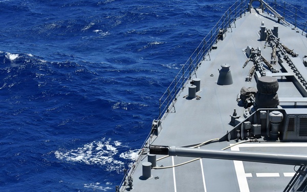 Japan Maritime Self-Defense Force conducts a 127 mm main gun live-fire exercise during RIMPAC 26