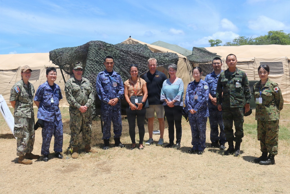 Multinationals participate in humanitarian assistance and disaster relief training during RIMPAC 2026