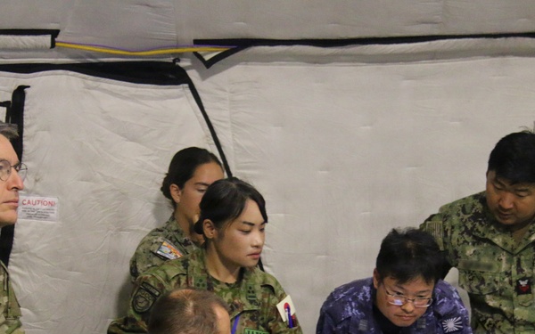 Multinationals participate in humanitarian assistance and disaster relief training during RIMPAC 2026