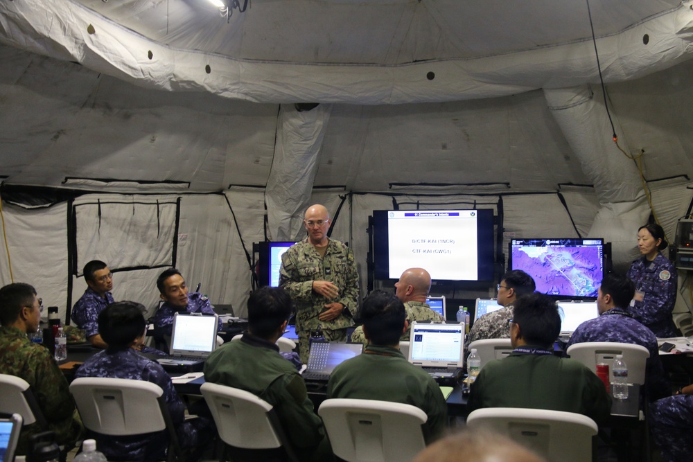 Multinationals participate in humanitarian assistance and disaster relief training during RIMPAC 2026