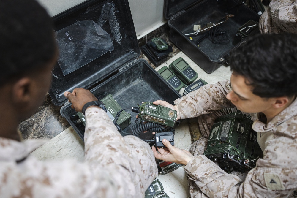U.S. Marines inventory communications equipment