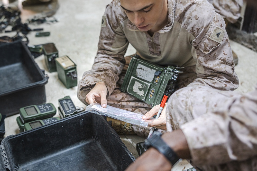 U.S. Marines inventory communications equipment
