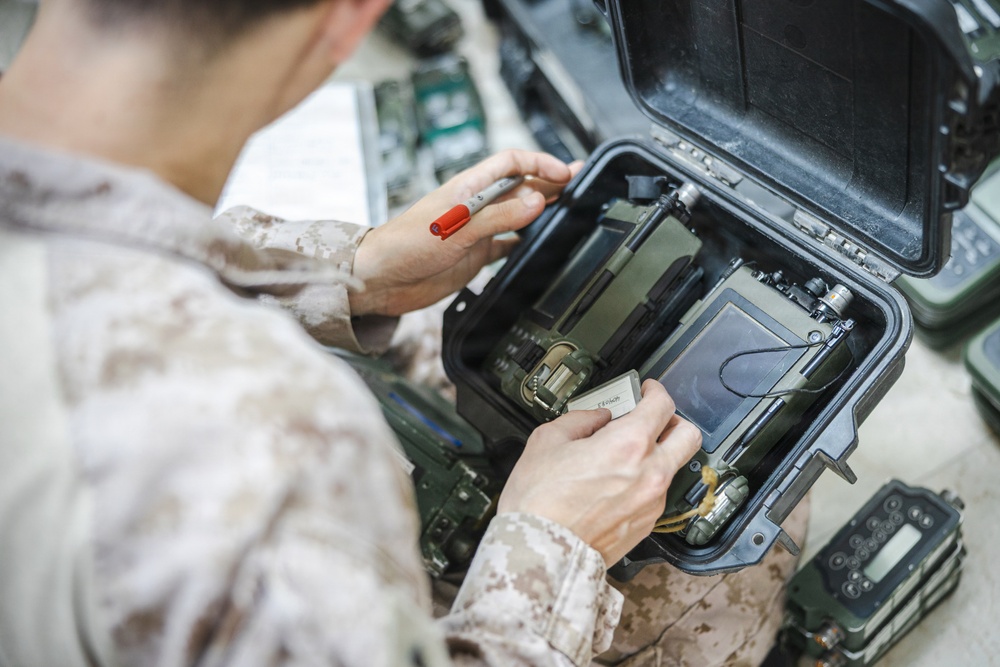 U.S. Marines inventory communications equipment