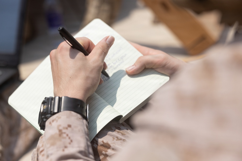 U.S. Marines conduct a satellite communications class