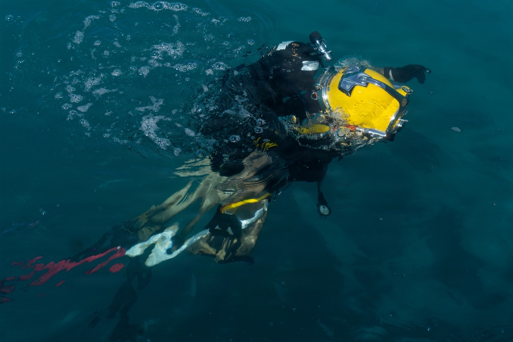 Multinational Navy divers conduct diving operations during RIMPAC 2026