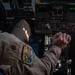 KC-135 refuels F-15s during night operations in CENTCOM AOR