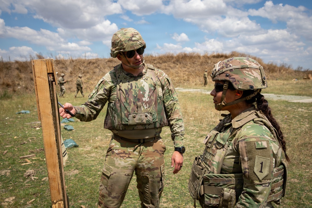 1st Infantry Division Soldiers conduct zeroing range at Mihail Kogălniceanu Air Base, Romania