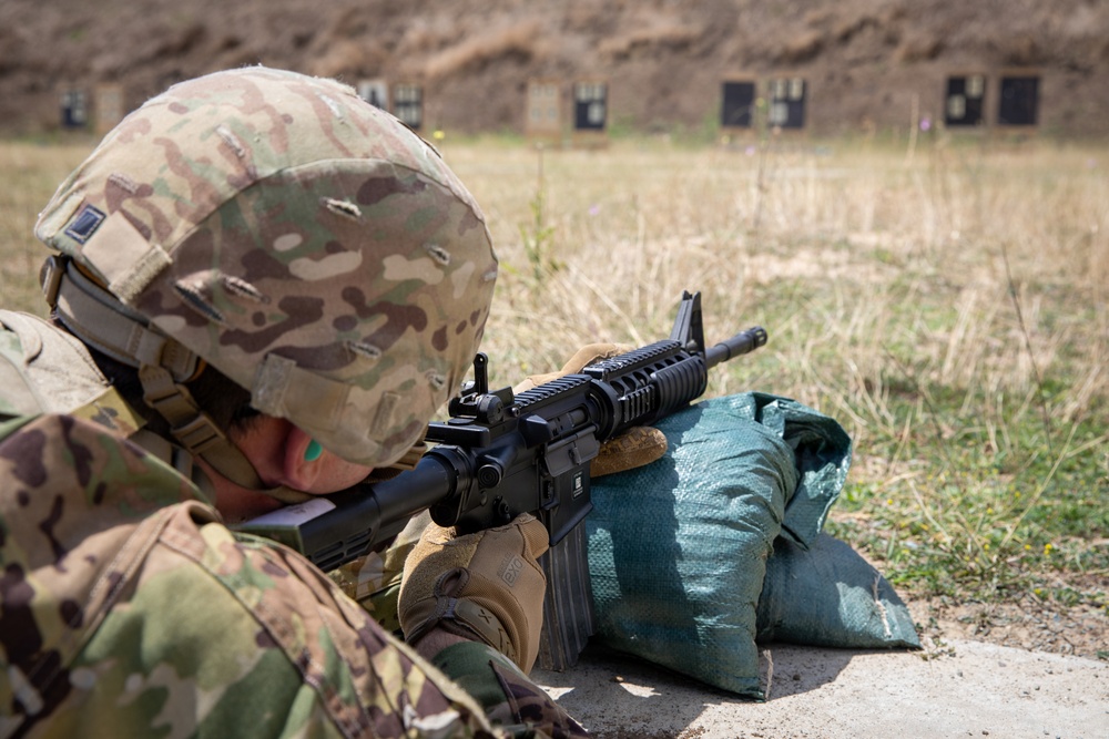 1st Infantry Division Soldiers conduct zeroing range at Mihail Kogălniceanu Air Base, Romania