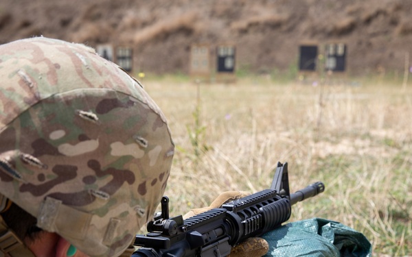 1st Infantry Division Soldiers conduct zeroing range at Mihail Kogălniceanu Air Base, Romania