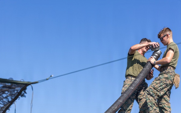 U.S. Marines with 2nd MAW participate in a Semitrailer Refueler Operator Course