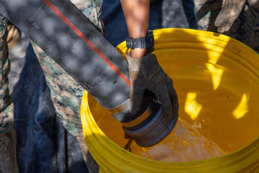 U.S. Marines with 2nd MAW participate in a Semitrailer Refueler Operator Course