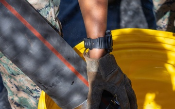 U.S. Marines with 2nd MAW participate in a Semitrailer Refueler Operator Course