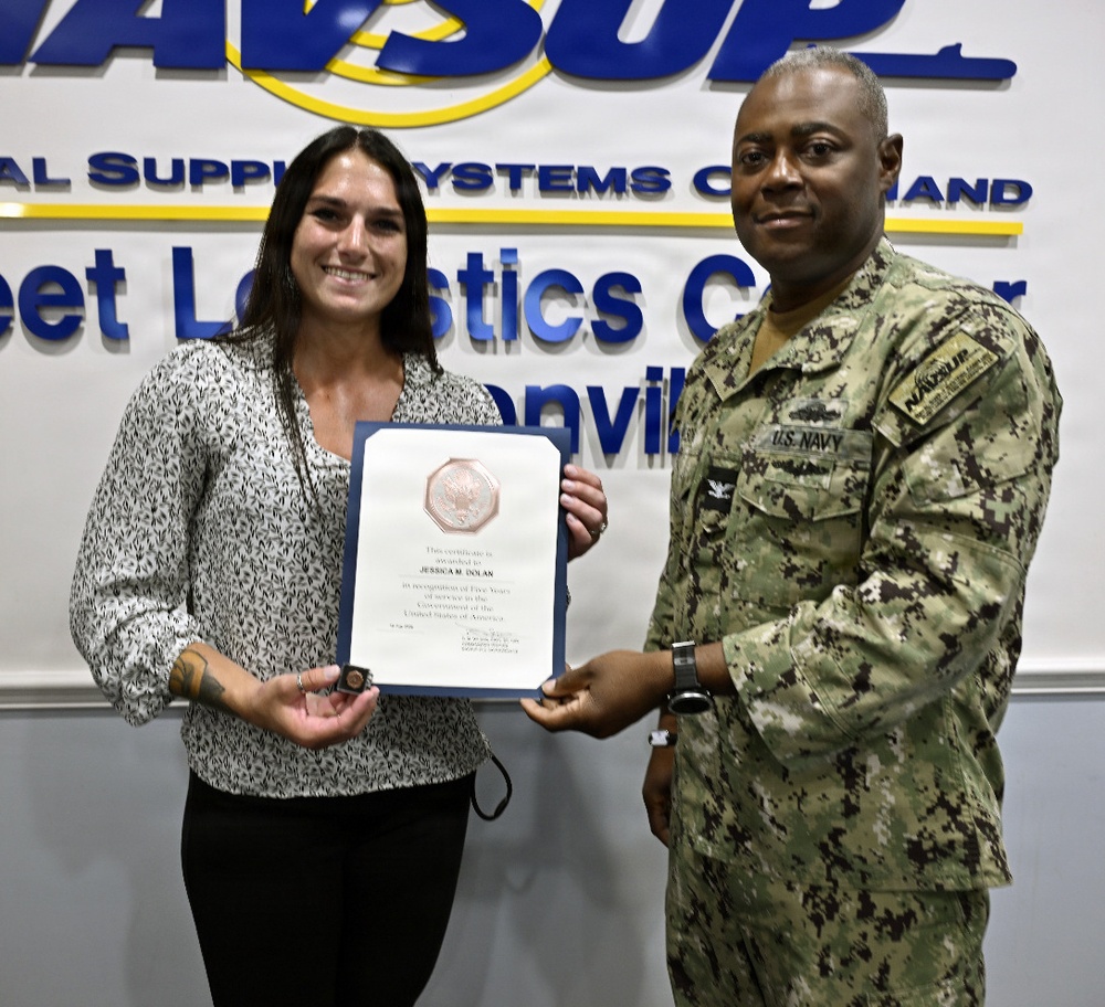 Jessica Dolan recognized for length of service