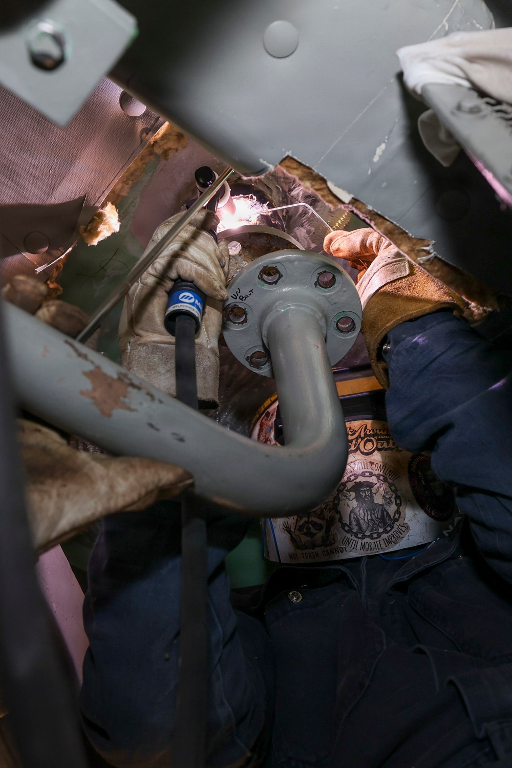Welding aboard USS Bataan