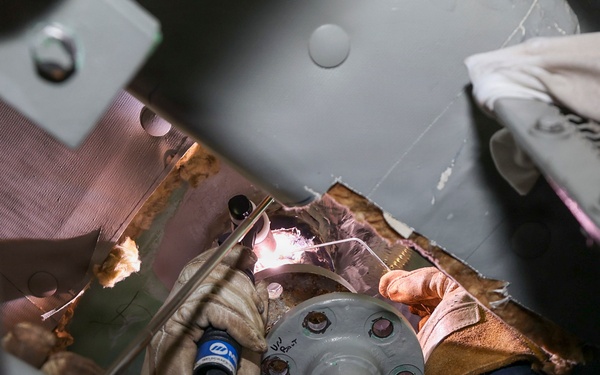 Welding aboard USS Bataan