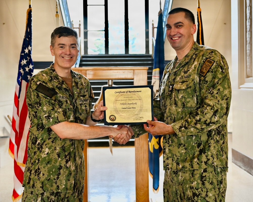 ABF1 Nikola Stankoski Reenlistment Ceremony