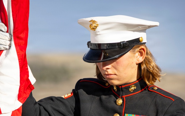 The Marine Corps Mounted Color Guard presents the colors during Gunnison Cattlemen’s Days
