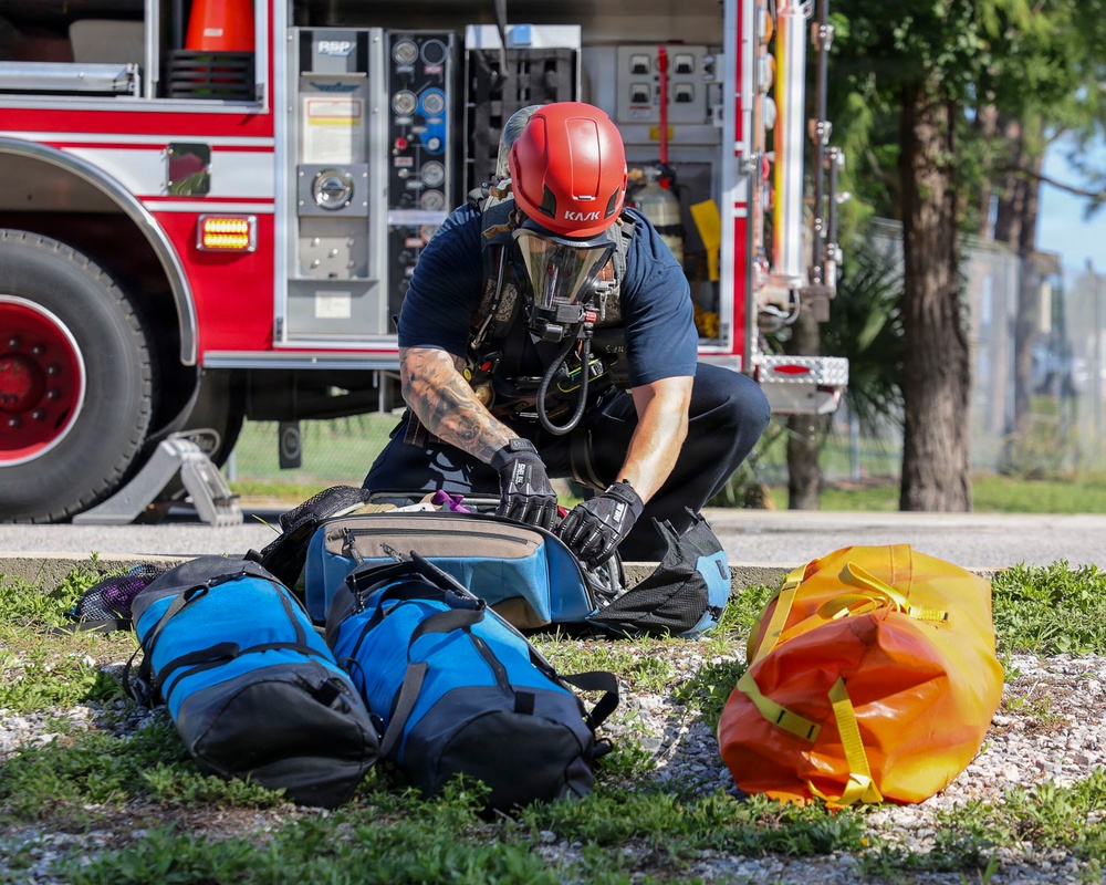 NSA Panama City Fire and Emergency Services Personnel Conduct Confined Space Drill