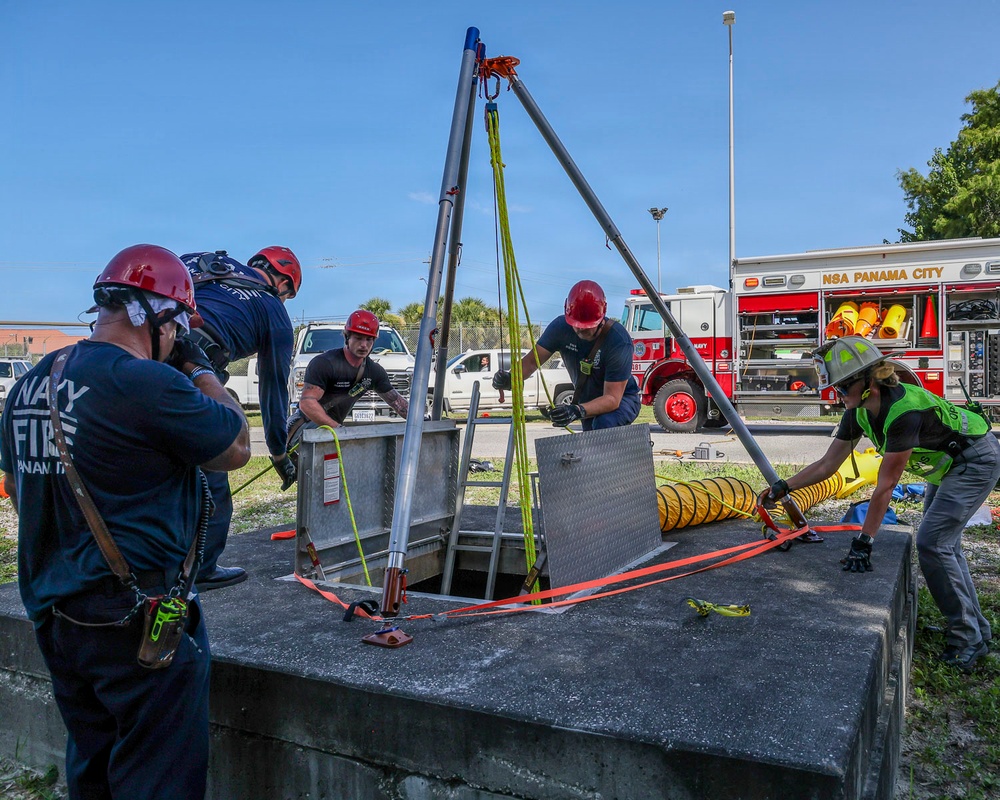 NSA Panama City Fire and Emergency Services Personnel Conduct Confined Space Drill