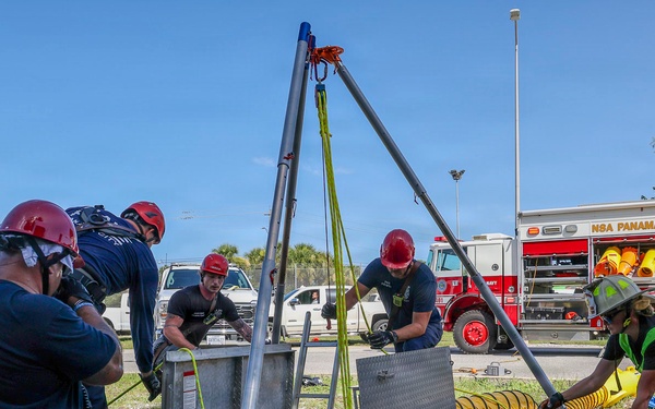 NSA Panama City Fire and Emergency Services Personnel Conduct Confined Space Drill