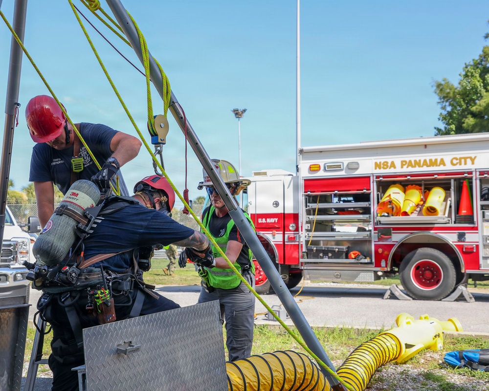 NSA Panama City Fire and Emergency Services Personnel Conduct Confined Space Drill
