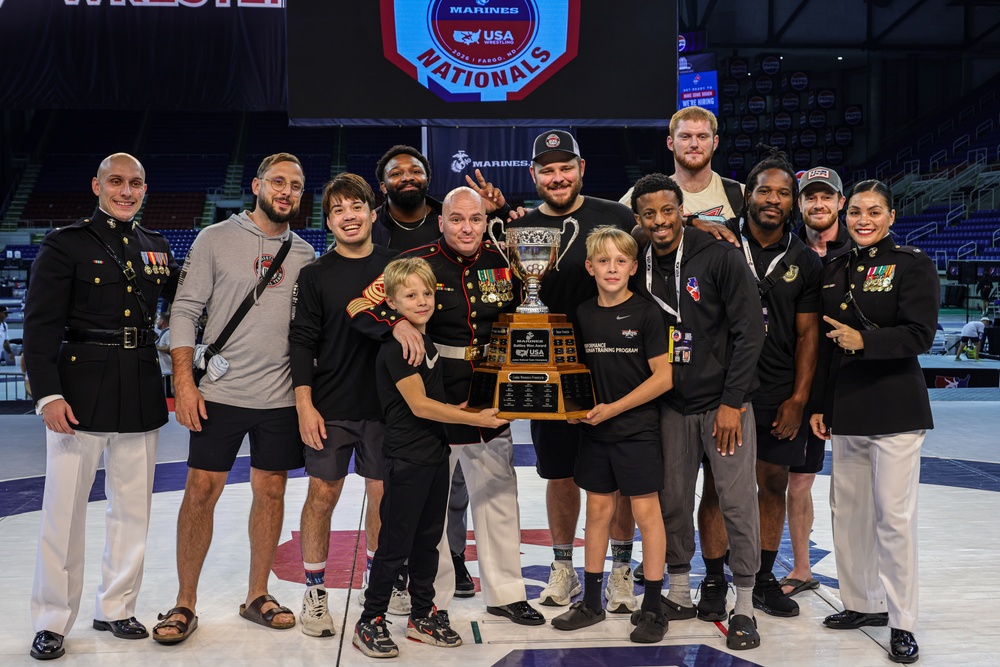 Marines Present Awards During Greco-Roman Finals