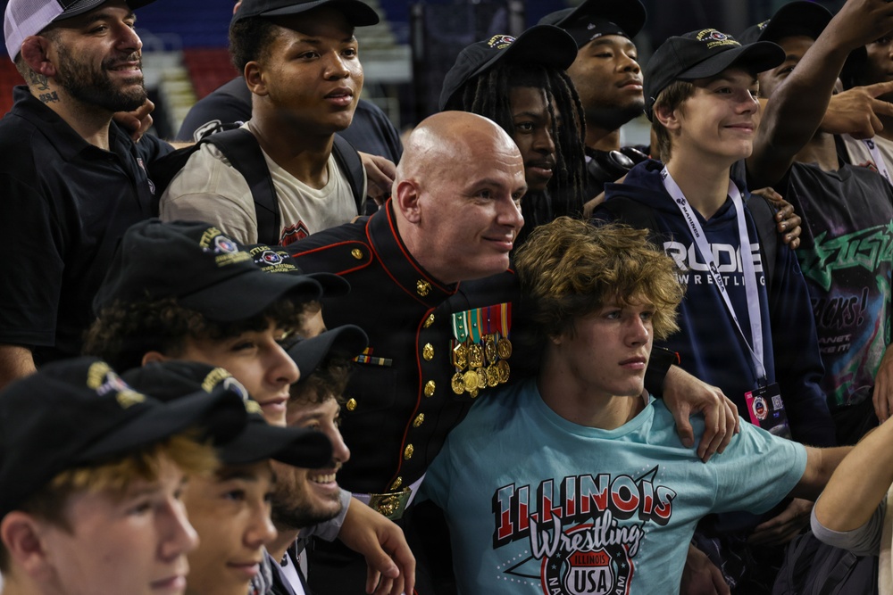 Marines Present Awards During Greco-Roman Finals