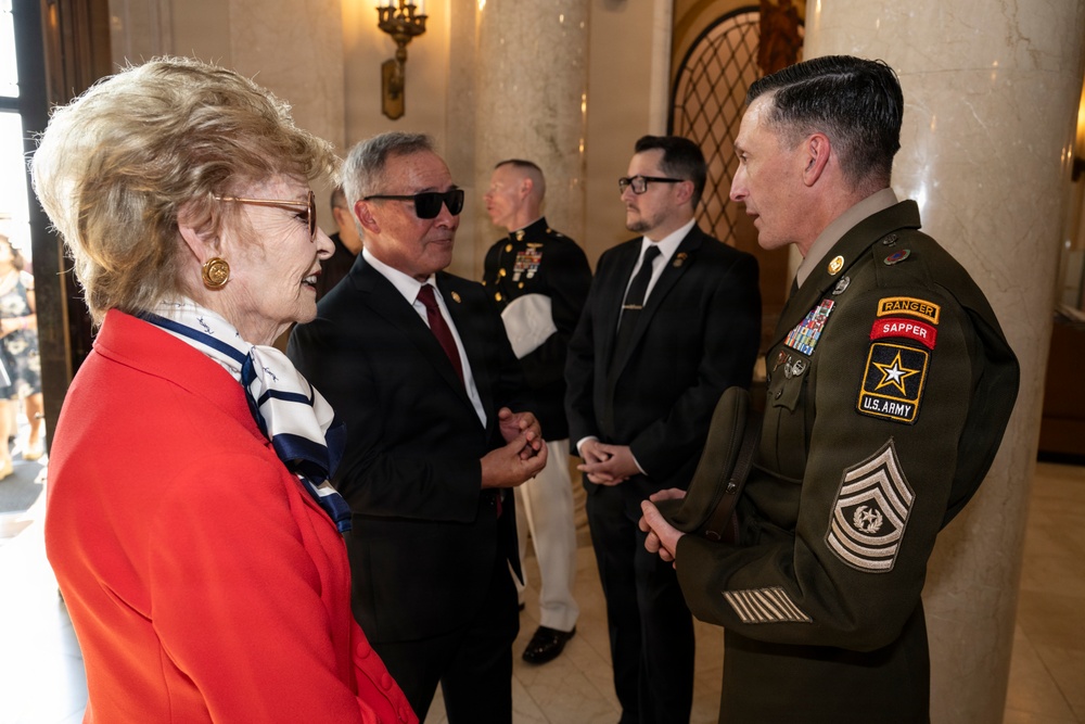 Congressman James Moylan of Guam and Former Congresswoman Madeleine Bordallo of Guam Visit ANC in Honor of the 82nd Liberation Day of Guam