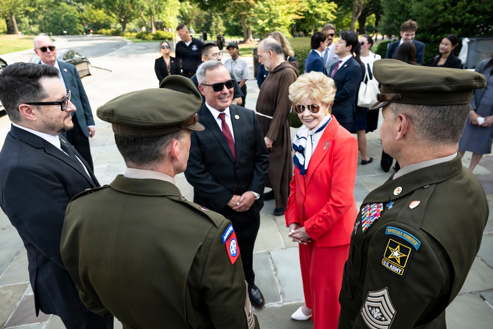 Congressman James Moylan of Guam and Former Congresswoman Madeleine Bordallo of Guam Visit ANC in Honor of the 82nd Liberation Day of Guam