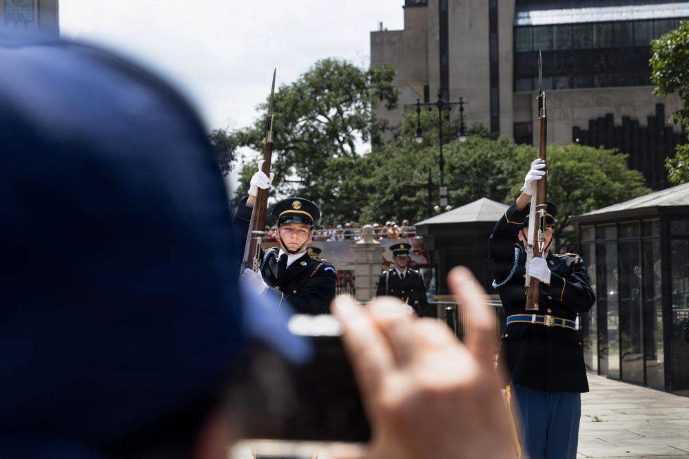 U.S. Army Drill Team Performs at New York CIty Hall during Sail250