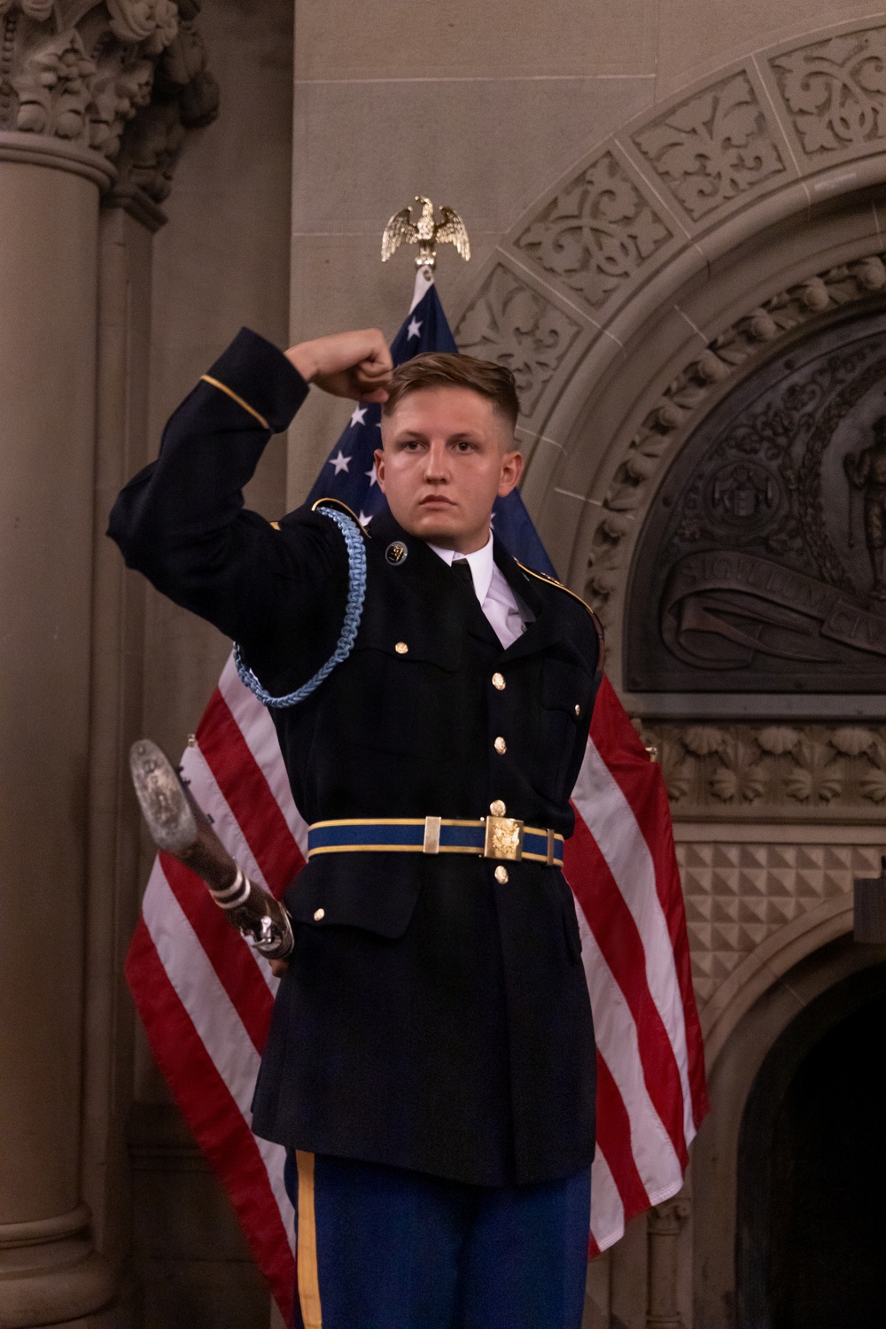 U.S. Army Drill Team Performs at New York CIty Hall during Sail250