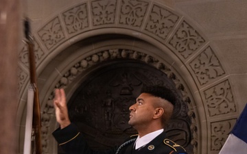 U.S. Army Drill Team Performs at New York CIty Hall during Sail250