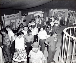 Visitors tour the U.S. Army Transportation Circus displays in the 1950s.
