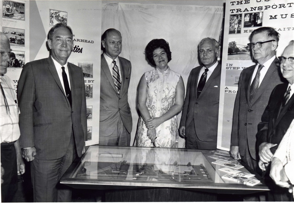The Army Transportation Museum Foundation Board reviews the new museum concept display at Ft Eustis, Virginia