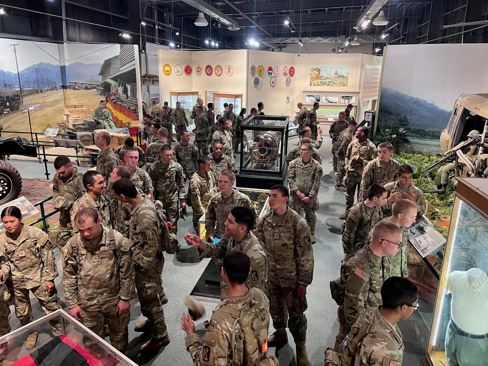 Soldiers visit the U.S. Army Transportation Museum