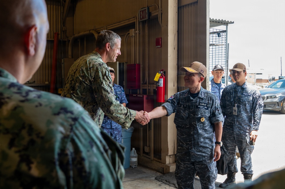 ROK Rear Adm. Inho Kim attends DV tour at Navy Expeditionary compound during RIMPAC 2026