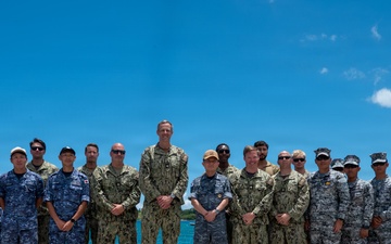 ROK Rear Adm. Inho Kim attends DV tour at Navy Expeditionary compound during RIMPAC 2026